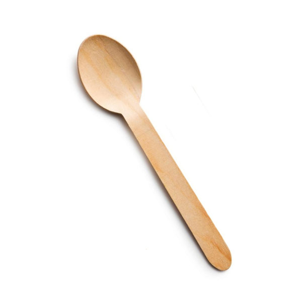 Cuchara biodegradable 16cm, Abedul