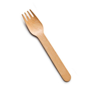 Tenedor biodegradable 16cm, Abedul