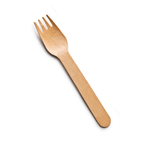 Tenedor biodegradable 16cm, Abedul
